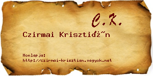 Czirmai Krisztián névjegykártya